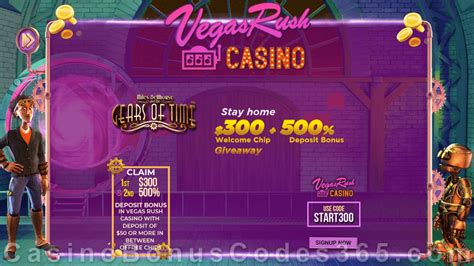  vegas rush casino $300 free chip bonus code